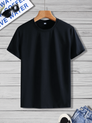 Premium Quality Men's Lycra Cotton Black T-shirt ST 01