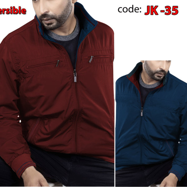 🧥 Premium Two-in-One (Reversible) CK High Neck Winter  Men's Jacket JK 35