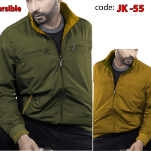 🧥 Premium Two-in-One (Reversible) CK High Neck Winter  Men's Jacket JK 53